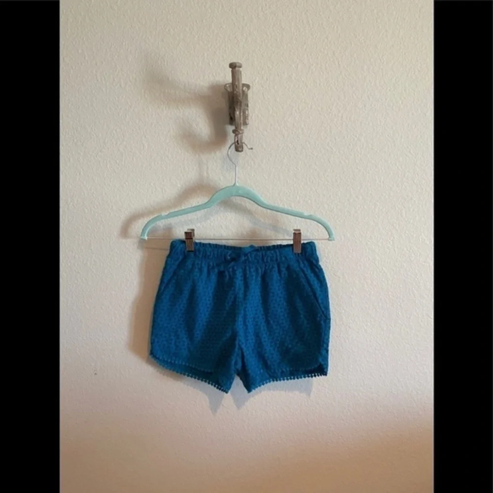 Cat & Jack Eyelet Draw String Shorts Teal​​​​​​​​​